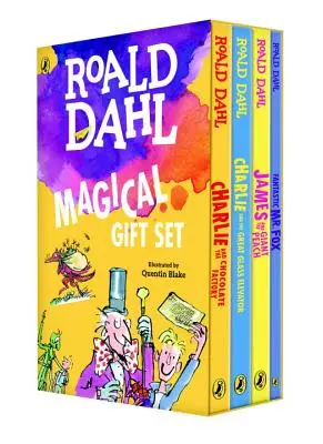 Roald Dahl Magiczny zestaw upominkowy (4 książki): Charlie i fabryka czekolady, Jakub i brzoskwinia olbrzymka, Fantastyczny pan Lis, Charlie i Wielki Szklany El - Roald Dahl Magical Gift Set (4 Books): Charlie and the Chocolate Factory, James and the Giant Peach, Fantastic Mr. Fox, Charlie and the Great Glass El