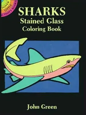 Kolorowanka z witrażami rekinów - Sharks Stained Glass Coloring Book