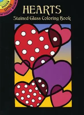 Kolorowanka z witrażami w kształcie serca - Hearts Stained Glass Coloring Book