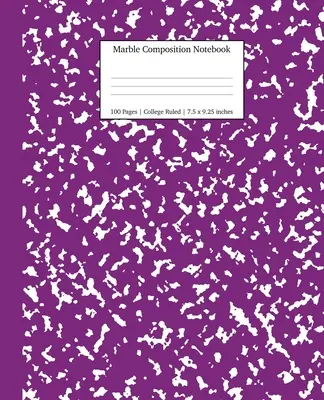 Marble Composition Notebook College Ruled: Fioletowe marmurowe zeszyty, przybory szkolne, zeszyty do szkoły - Marble Composition Notebook College Ruled: Purple Marble Notebooks, School Supplies, Notebooks for School