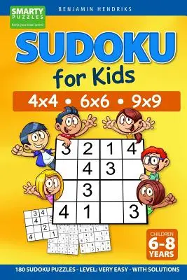 Sudoku dla dzieci 4x4 - 6x6 - 9x9 180 łamigłówek Sudoku - Poziom: bardzo łatwy - z rozwiązaniami