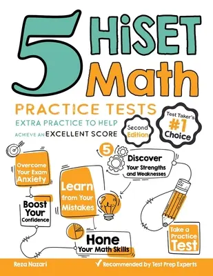 5 testów HiSET Math Practice: Dodatkowe ćwiczenia pomagające osiągnąć doskonały wynik - 5 HiSET Math Practice Tests: Extra Practice to Help Achieve an Excellent Score