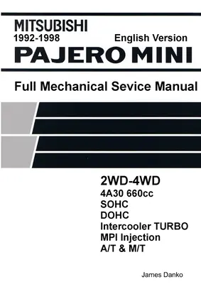 Mitsubishi Pajero Mini 660cc - angielska mechaniczna instrukcja serwisowa - Mitsubishi Pajero Mini 660cc English Mechanical Factory Service Manual