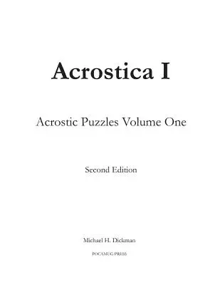 Acrostica I: Acrostic Puzzles Volume One