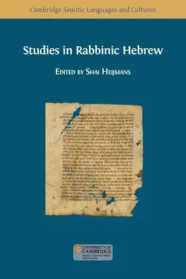 Studia nad hebrajskim językiem rabinicznym - Studies in Rabbinic Hebrew