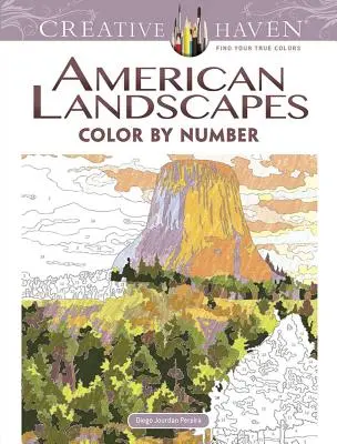 Kolorowanka Creative Haven Amerykańskie krajobrazy według numerów - Creative Haven American Landscapes Color by Number Coloring Book