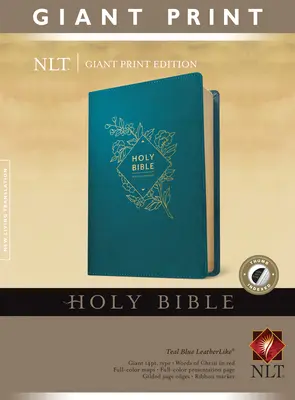 Biblia Holy Bible, Giant Print NLT (czerwona litera, skóropodobna, turkusowa, z indeksem) - Holy Bible, Giant Print NLT (Red Letter, Leatherlike, Teal Blue, Indexed)