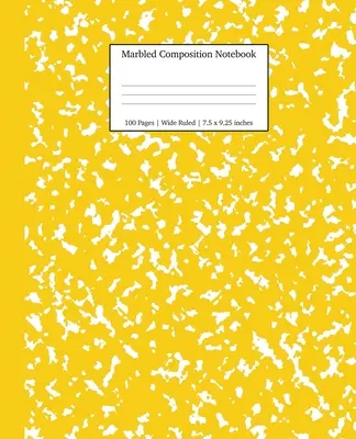 Marbled Composition Notebook: Zeszyt tematyczny z szerokim marginesem z żółtego marmuru - Marbled Composition Notebook: Yellow Marble Wide Ruled Paper Subject Book