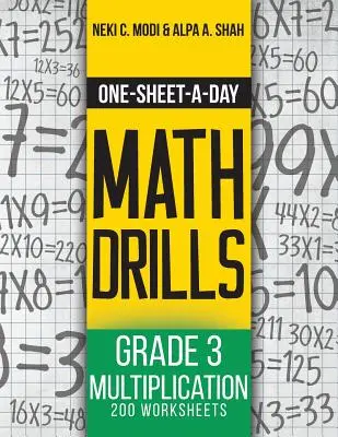 Ćwiczenia matematyczne na jeden arkusz dziennie: Mnożenie w klasie 3 - 200 arkuszy (Książka 7 z 24) - One-Sheet-A-Day Math Drills: Grade 3 Multiplication - 200 Worksheets (Book 7 of 24)