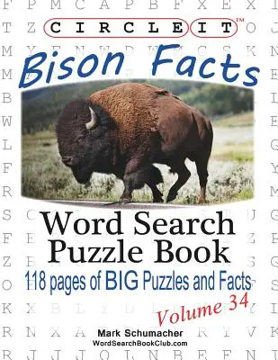 Kółko, fakty o żubrach, wyszukiwanie słów, książka z łamigłówkami - Circle It, Bison Facts, Word Search, Puzzle Book