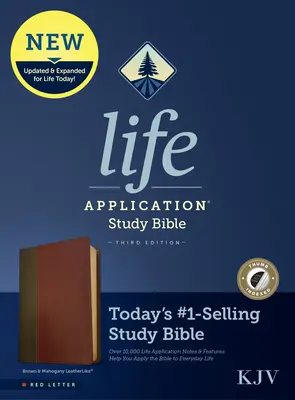 KJV Life Application Study Bible, wydanie trzecie (czerwona litera, skóropodobna, brązowa/mahoniowa, z indeksem) - KJV Life Application Study Bible, Third Edition (Red Letter, Leatherlike, Brown/Mahogany, Indexed)