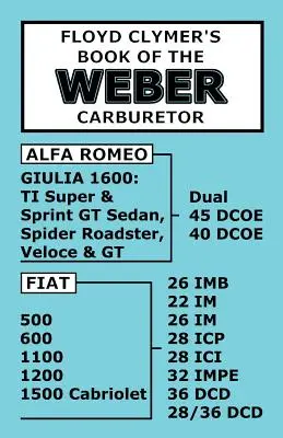 Książka Floyda Clymera o gaźnikach Webera - Floyd Clymer's Book of the Weber Carburetor