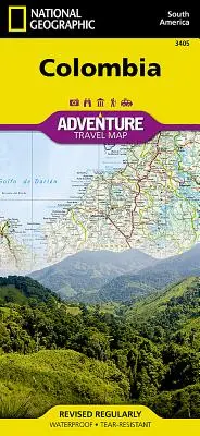 Przygodowa mapa turystyczna Kolumbii - Colombia Adventure Travel Map