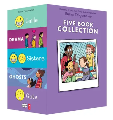 Raina Telgemeier Collection Box Set (Uśmiech, Dramat, Siostry, Duchy, Trzewia) - Raina Telgemeier Collection Box Set (Smile, Drama, Sisters, Ghosts, Guts)