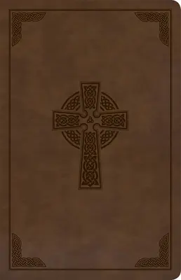 CSB Large Print Personal Size Reference Bible, brązowa, krzyż celtycki, skórzana oprawa - CSB Large Print Personal Size Reference Bible, Brown Celtic Cross Leathertouch