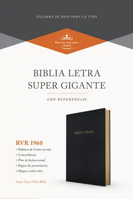 Rvr 1960 Biblia Letra Sper Gigante, Negro Imitacin Piel