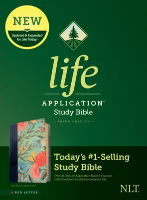 NLT Life Application Study Bible, wydanie trzecie (czerwona litera, skóropodobna, turkusowy kwiat) - NLT Life Application Study Bible, Third Edition (Red Letter, Leatherlike, Teal Floral)