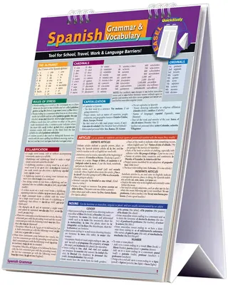 Spanish Grammar & Vocabulary Easel Book: Narzędzie do szybkiej nauki dla szkoły, pracy i barier językowych - Spanish Grammar & Vocabulary Easel Book: A Quickstudy Reference Tool for School, Work & Language Barriers