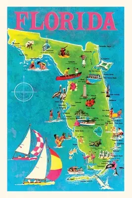 Vintage Journal Mapa Florydy - Vintage Journal Map of Florida