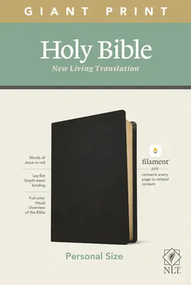 NLT Personal Size Giant Print Bible, Filament Enabled Edition (czerwona litera, prawdziwa skóra, czarna) - NLT Personal Size Giant Print Bible, Filament Enabled Edition (Red Letter, Genuine Leather, Black)