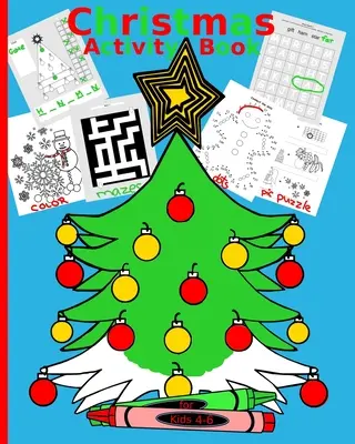 Christmas Activity Book for Kids 4-6: łamigłówki dla dzieci Proste wyszukiwanie słów Kolorowanki Rysunki od kropki do kropki Zawieszka alternatywna Dekoracja - Christmas Activity Book for Kids 4-6: Brain Teaser for kids Simple Word Search puzzles Coloring pages Dot-to-dot drawings Hang man alternative Decorat