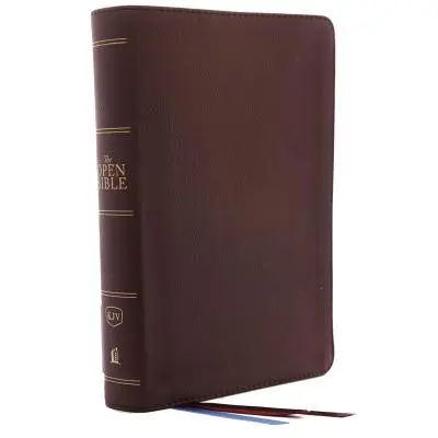 Kjv, otwarta Biblia, skóra naturalna, brązowy, edycja z czerwonymi literami, wygodny druk: Kompletny system referencyjny - The Kjv, Open Bible, Genuine Leather, Brown, Red Letter Edition, Comfort Print: Complete Reference System