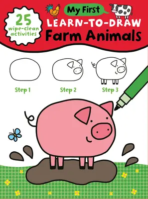 Moja pierwsza nauka rysowania: Zwierzęta na farmie: (25 ćwiczeń do wycierania + marker suchościeralny) - My First Learn-To-Draw: Farm Animals: (25 Wipe Clean Activities + Dry Erase Marker)