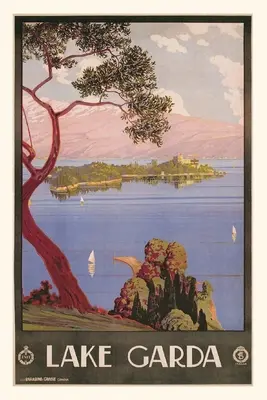 Plakat podróżniczy Vintage Journal Jezioro Gada, Włochy - Vintage Journal Lake Gada, Italy Travel Poster