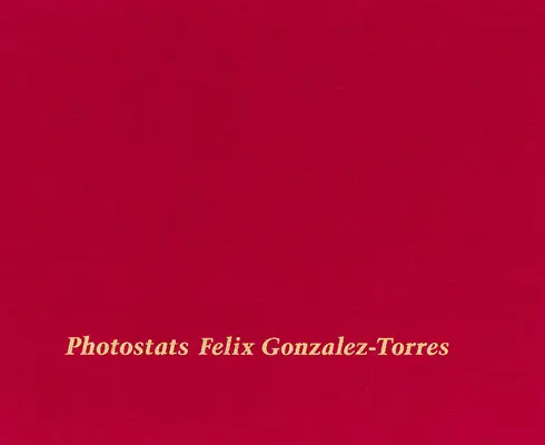 Felix Gonzalez-Torres: Fotostaty - Felix Gonzalez-Torres: Photostats