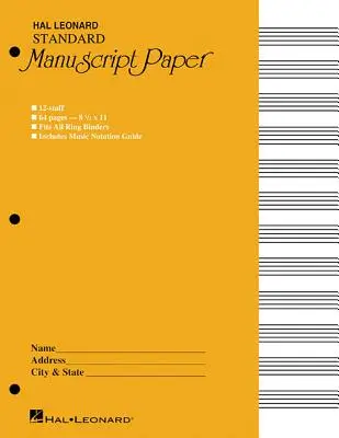 Standardowy papier rękopiśmienny (żółta okładka) - Standard Manuscript Paper ( Yellow Cover)