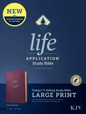KJV Life Application Study Bible, wydanie trzecie, duży druk (czerwona litera, skóropodobna, fioletowa, z indeksem) - KJV Life Application Study Bible, Third Edition, Large Print (Red Letter, Leatherlike, Purple, Indexed)