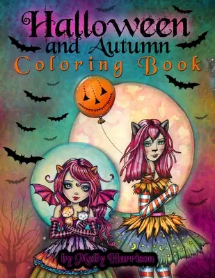 Kolorowanka na Halloween i jesień autorstwa Molly Harrison: Halloweenowa kolorowanka zawierająca 25 stron grafiki do pokolorowania! Czarownice, wampiry i nie tylko! - Halloween and Autumn Coloring Book by Molly Harrison: A Halloween coloring book featuring 25 pages of line art to color! Witches, Vampires, and More!