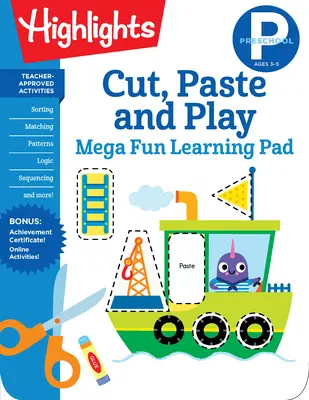 Przedszkolny zestaw do nauki wycinania, wklejania i zabawy Mega Fun - Preschool Cut, Paste, and Play Mega Fun Learning Pad