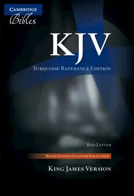 KJV Turquoise Reference Bible, czarna kozia skóra, tekst czerwonymi literami, Kj676: Xrl - KJV Turquoise Reference Bible, Black Goatskin Leather, Red-Letter Text, Kj676: Xrl