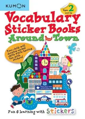 Książeczki z naklejkami do nauki słownictwa - Vocabulary Sticker Books Around Town