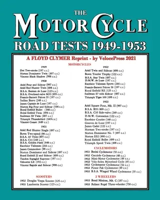 MOTOCYKLOWE TESTY DROGOWE 1949-1953 (z brytyjskiego magazynu Motor Cycle) - MOTORCYCLE ROAD TESTS 1949-1953 (From the Motor Cycle magazine UK)