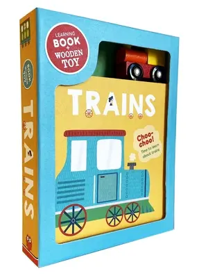 Pociągi: Książka i zestaw drewnianych zabawek [z zabawką Wodden] - Trains: Book & Wooden Toy Set [With Wodden Toy]