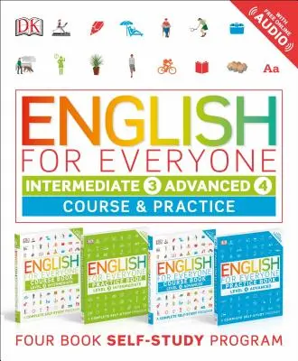 English for Everyone: Intermediate and Advanced Box Set: Kurs i ćwiczenia Czteroksiążkowy program do samodzielnej nauki - English for Everyone: Intermediate and Advanced Box Set: Course and Practice Books Four-Book Self-Study Program