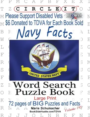 Okrąg, fakty dotyczące marynarki wojennej Stanów Zjednoczonych, wyszukiwanie słów, książka z puzzlami - Circle It, United States Navy Facts, Word Search, Puzzle Book