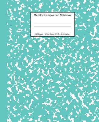 Marmurkowy notatnik: Turquoise Marble Wide Ruled Paper Subject Book - Marbled Composition Notebook: Turquoise Marble Wide Ruled Paper Subject Book