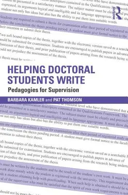 Pomaganie doktorantom w pisaniu: Pedagogika dla superwizorów - Helping Doctoral Students Write: Pedagogies for supervision