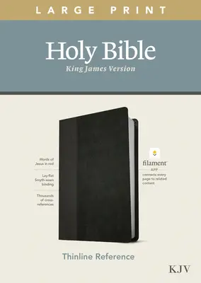 KJV Large Print Thinline Reference Bible, Filament Enabled Edition (czerwona litera, skóropodobna, czarna/nyks) - KJV Large Print Thinline Reference Bible, Filament Enabled Edition (Red Letter, Leatherlike, Black/Onyx)