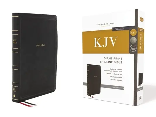 Kjv, Thinline Bible, Giant Print, Leathersoft, Black, Red Letter Edition, Comfort Print: Biblia Święta, Wersja Króla Jakuba - Kjv, Thinline Bible, Giant Print, Leathersoft, Black, Red Letter Edition, Comfort Print: Holy Bible, King James Version