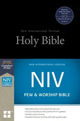 NIV, Pew and Worship Bible, twarda oprawa, czarna - NIV, Pew and Worship Bible, Hardcover, Black