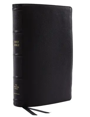 Biblia NKJV, klasyczna, werset po wersecie, kolumna centralna, najwyższej jakości skóra kozia, czarna, kolekcja Premier, wydanie z czerwonymi literami, wygodny druk - Nkjv, Reference Bible, Classic Verse-By-Verse, Center-Column, Premium Goatskin Leather, Black, Premier Collection, Red Letter Edition, Comfort Print