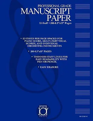 House of Joy Music Deluxe 12-stronicowy papier do manuskryptów - House of Joy Music Deluxe 12-Staff Manuscript Paper