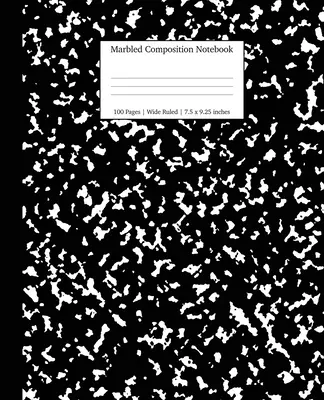 Marbled Composition Notebook: Czarny marmurowy zeszyt tematyczny z szerokim papierem - Marbled Composition Notebook: Black Marble Wide Ruled Paper Subject Book