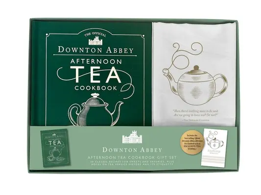 Oficjalny zestaw upominkowy z książką kucharską Downton Abbey Afternoon Tea [książka] Ręcznik do herbaty] - The Official Downton Abbey Afternoon Tea Cookbook Gift Set [Book ] Tea Towel]