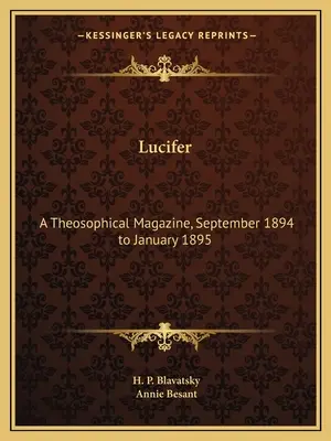 Lucifer: Czasopismo teozoficzne, wrzesień 1894 - styczeń 1895 - Lucifer: A Theosophical Magazine, September 1894 to January 1895