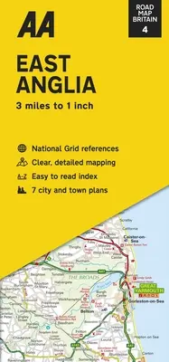 Mapa drogowa Wielkiej Brytanii: Anglia Wschodnia - Road Map Britain: East Anglia